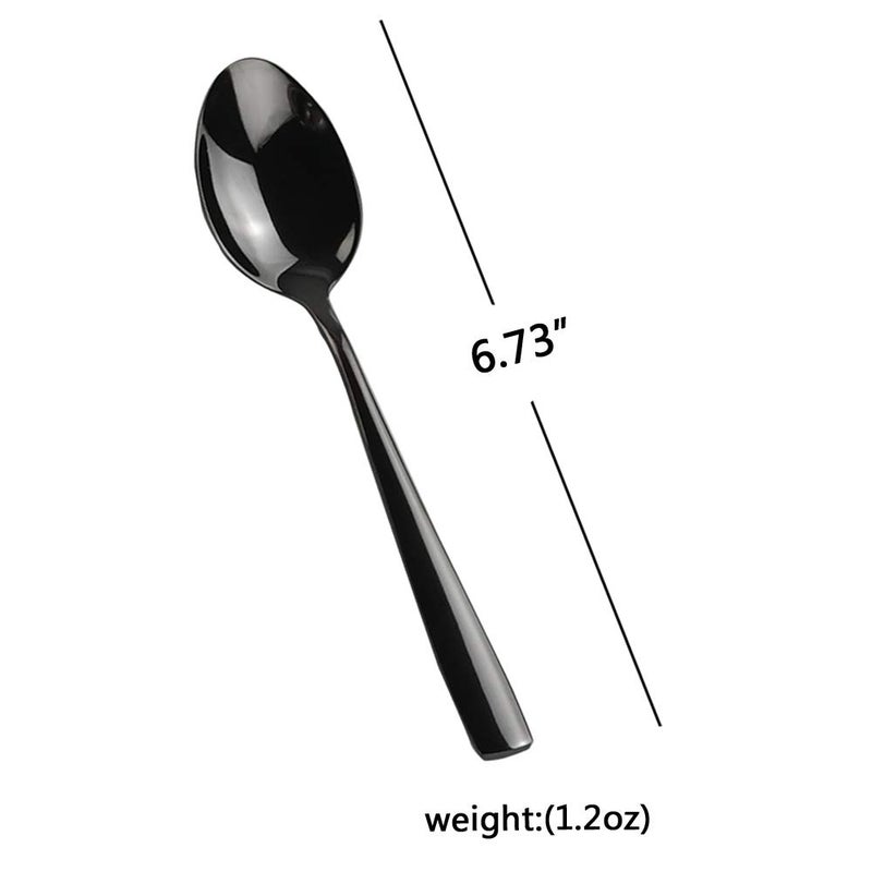 Teyyvn 12-Piece Black Stainless Steel Dessert Spoons - Image 2